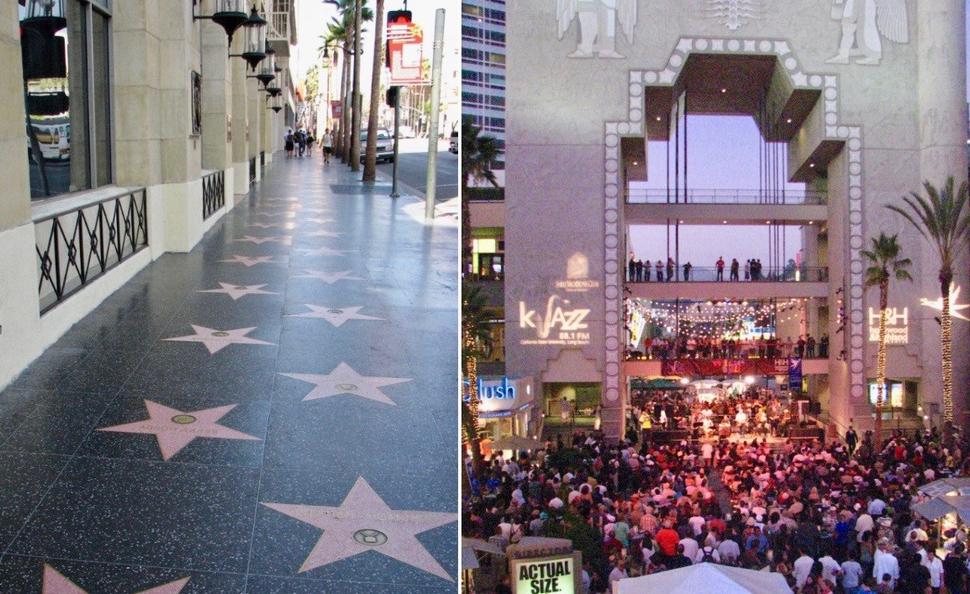 Hollywoodsky chodník slávy a Hollywood & Highland (nákupné a zábavné centrum)