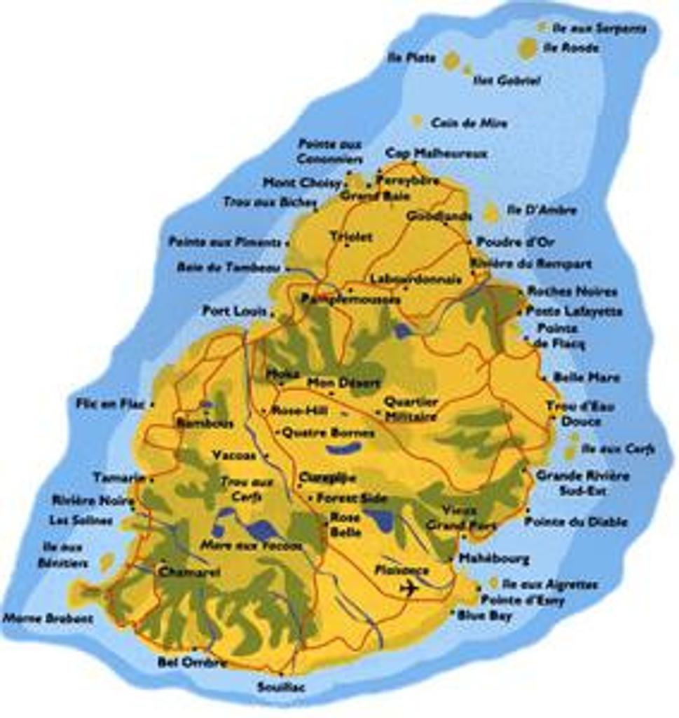 Maurícius, mapa
