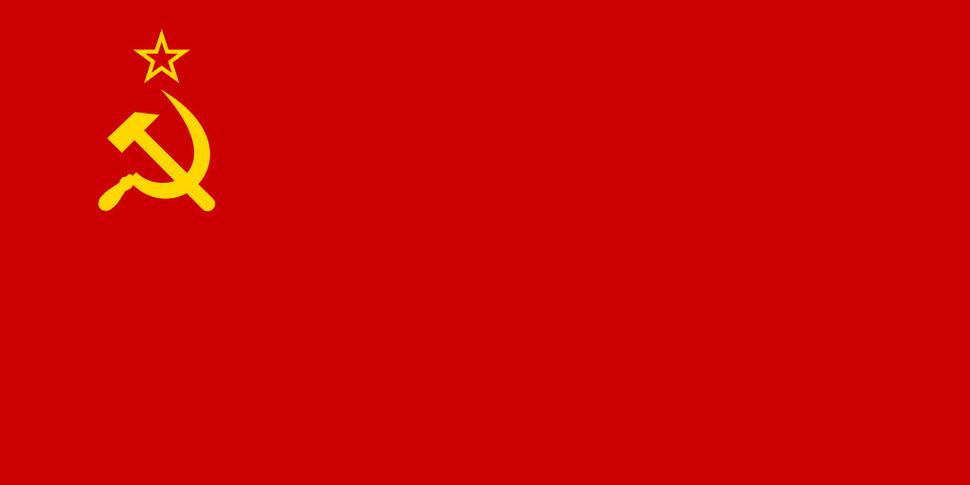 Vlajka Sovietskeho zväzu. Dnešné Rusko a ďalších 14 nástupníckych štátov.