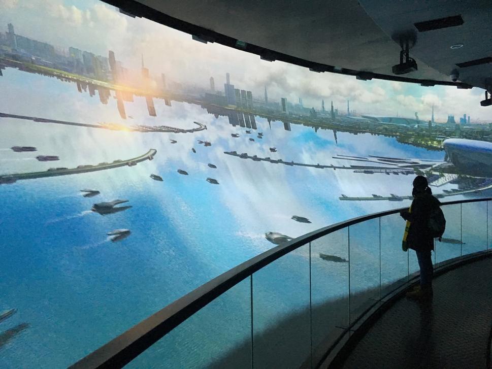 Ukážka z expozície o futuristickom čínskom meste.