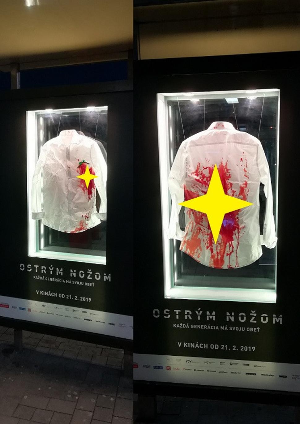 Reklamná bočnica zastávky MHD.