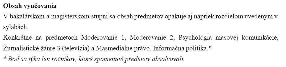 Tretia časť petície študentov katedry žurnalistiky na FiF UK v Bratislave.
