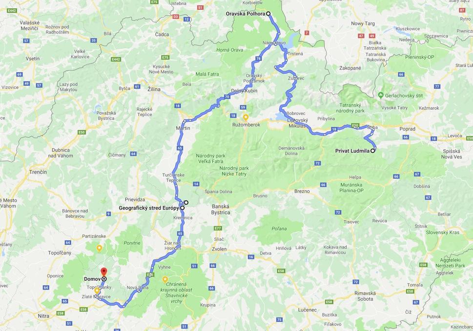 Trasa štvrtého dňa výpravy