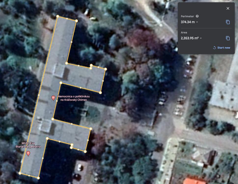 Nemocnica Kralovsky Chlmec - Google Earth