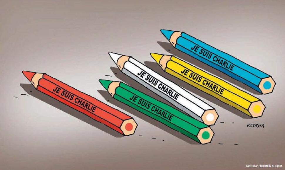 Ceruzka ako symbol slobody slova a prejavu zaplavila nielen ulice Francúzska, ale aj kresby karikaturistov