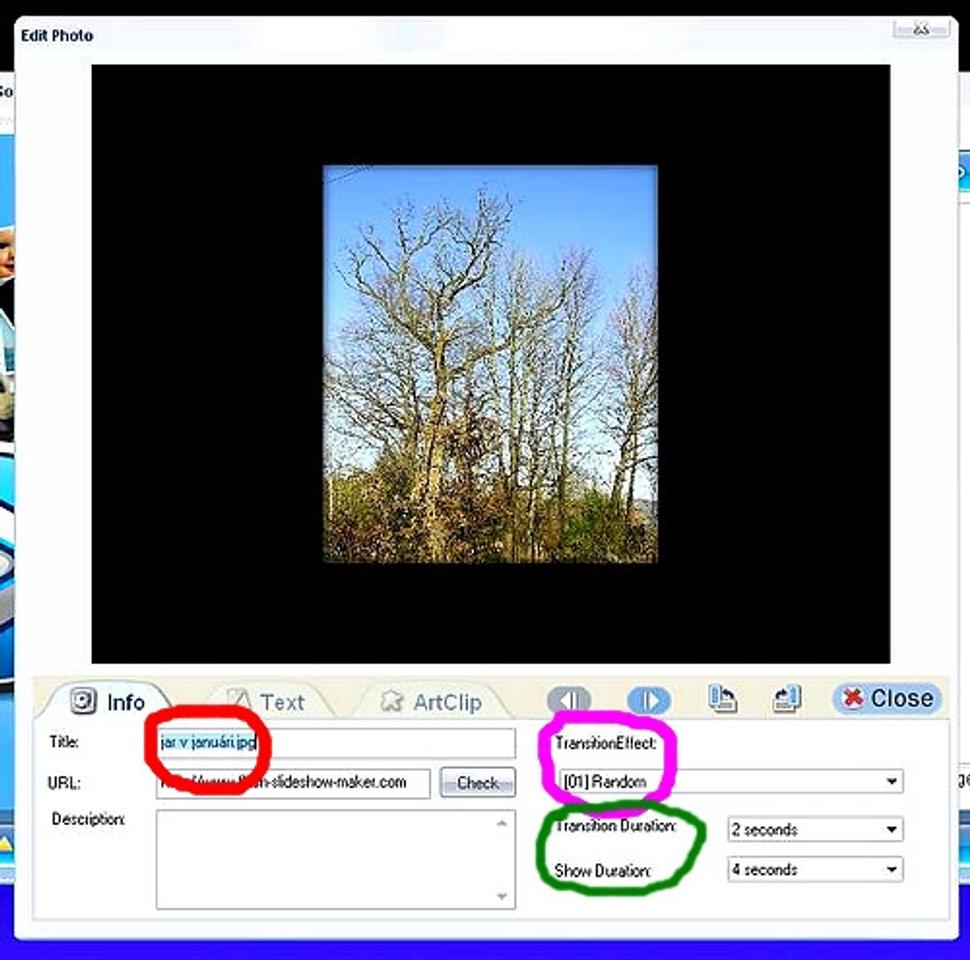 úprava jednotlivých fotografii
