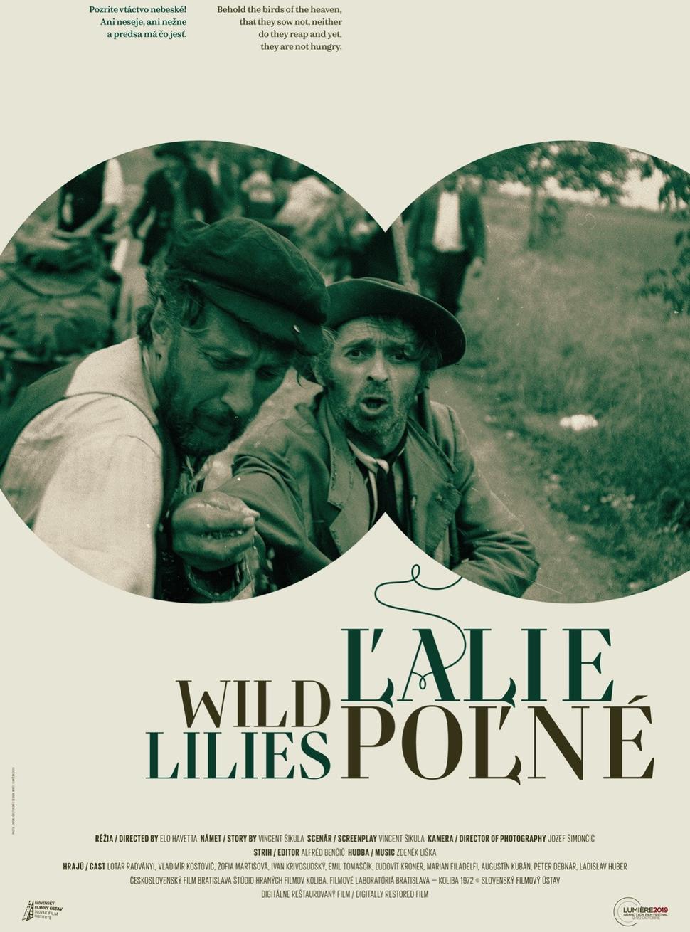 • Plagát na uvedenie filmu Ľalie poľné na Festivale Lumière 2019 v Lyone. •