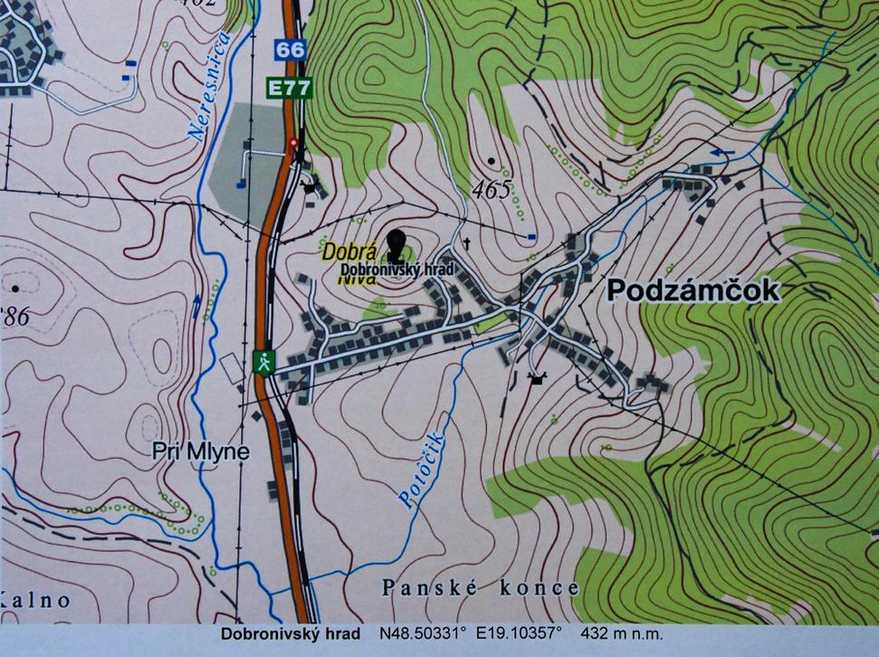 Z dedinky Podzámčok (vlak, bus) sa autom dostaneme pod hradný vrch k malému amfiteátru, odkiaľ vedie k torzu hradu strmý peší chodník. Od zakonzervovaného múra sa otvára pekný kruhový výhľad do okolia.