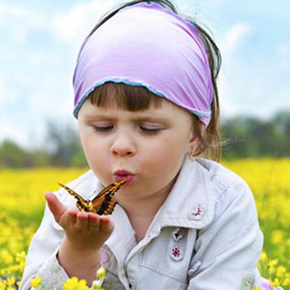 child with butterfly