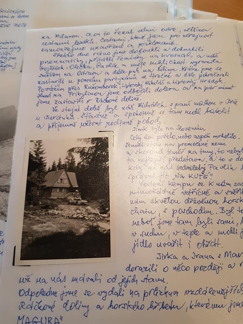 Chata v Račkovej doline pri Račkovom potoku tak, ako ju má v spomienkach spracovanú A.Bezděk. Podobné zápisky na stretnutie priniesol aj o svojom dedovi Ctiborovi.