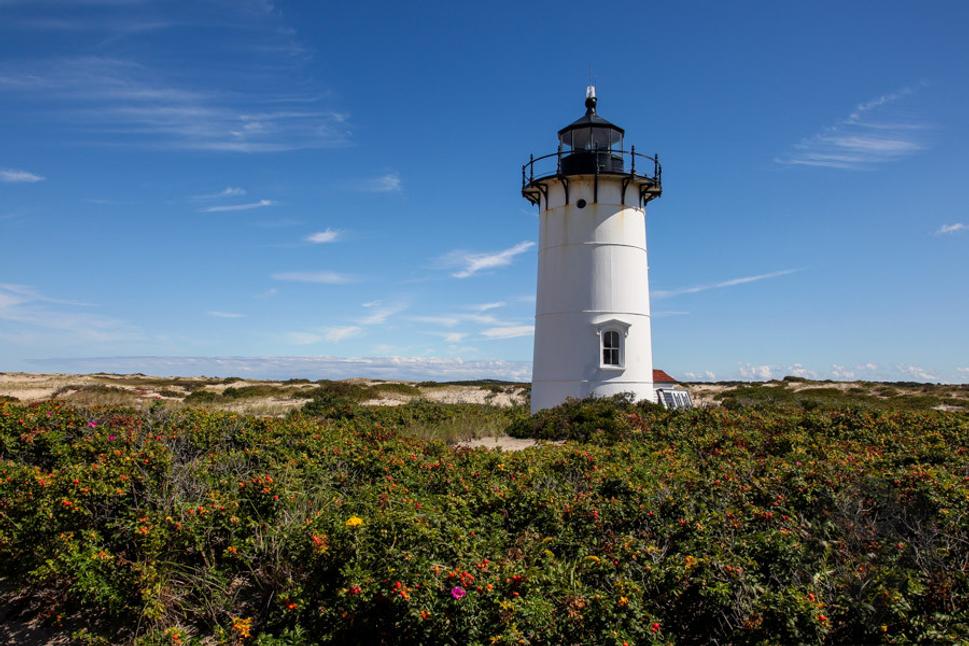 PROVINCETOWN-SEPTEMBER 15: Race Point majak v Provincetown na Cape Cod , Massachusetts, USA v Septembri 15, 2014.