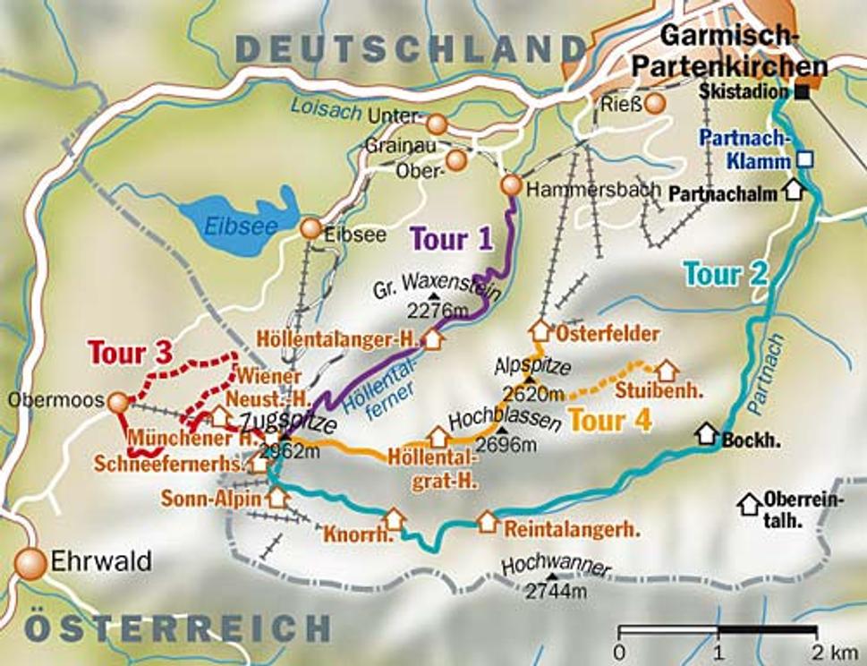 mapa turistických trás
