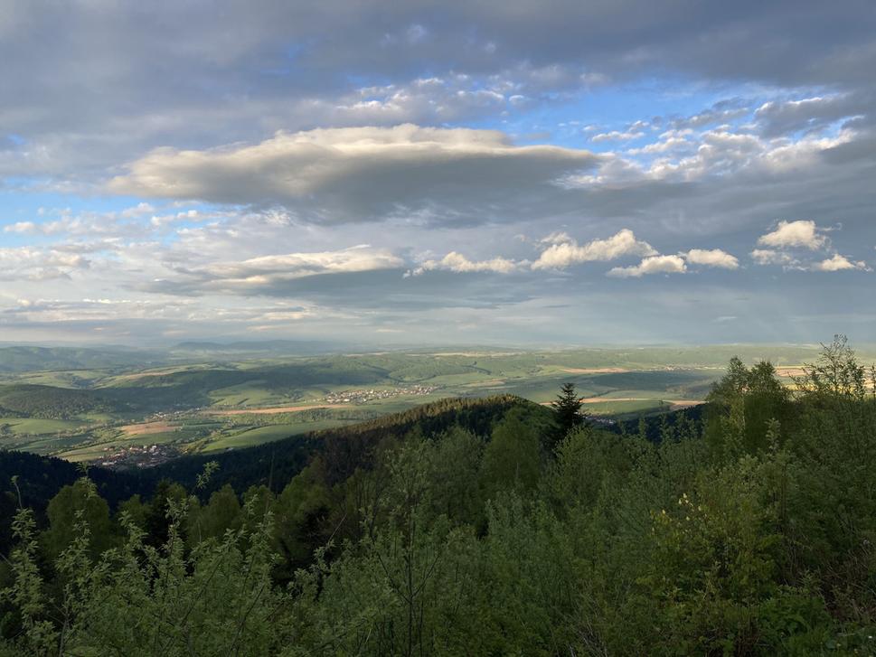 Večerný výhľad zo Žobráka smerom na východ