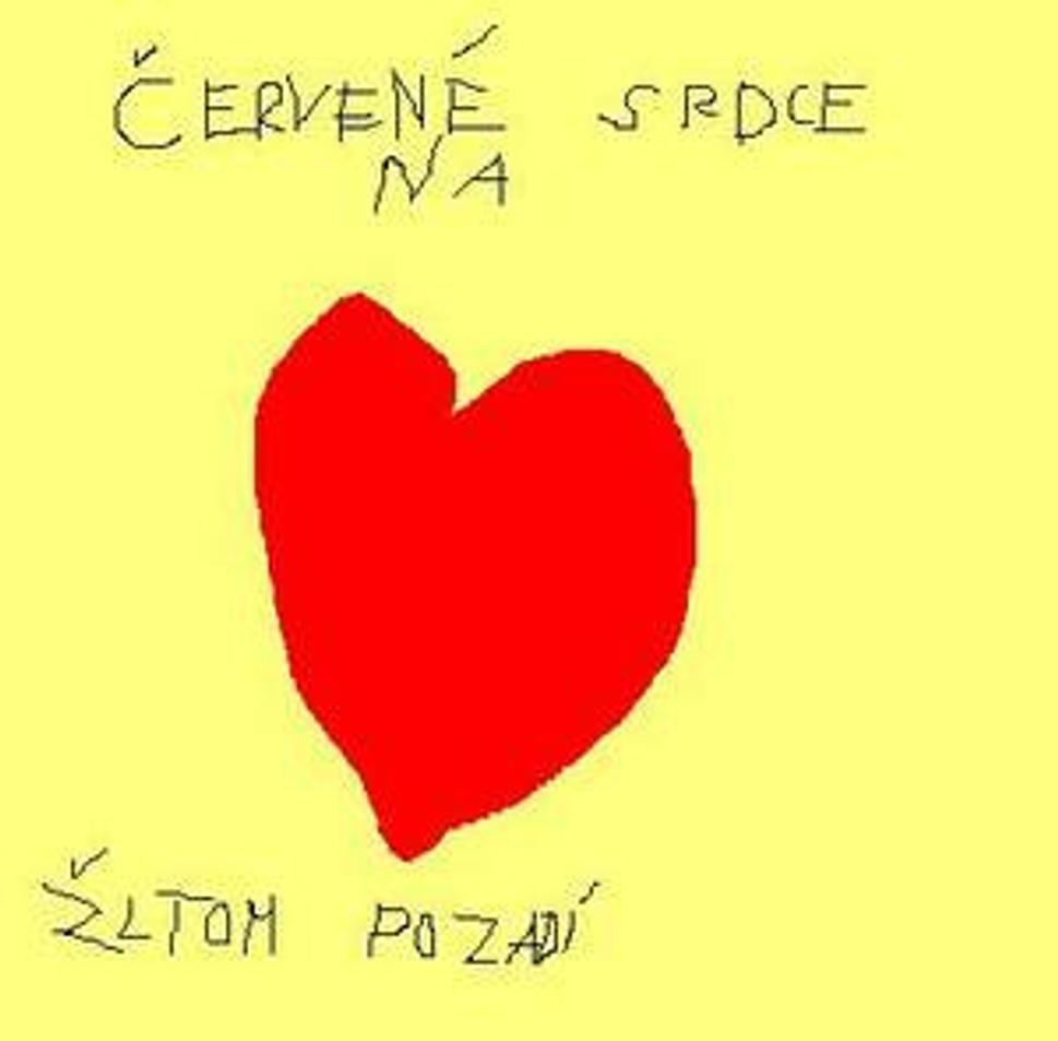cervené srdce na žltom pozadí