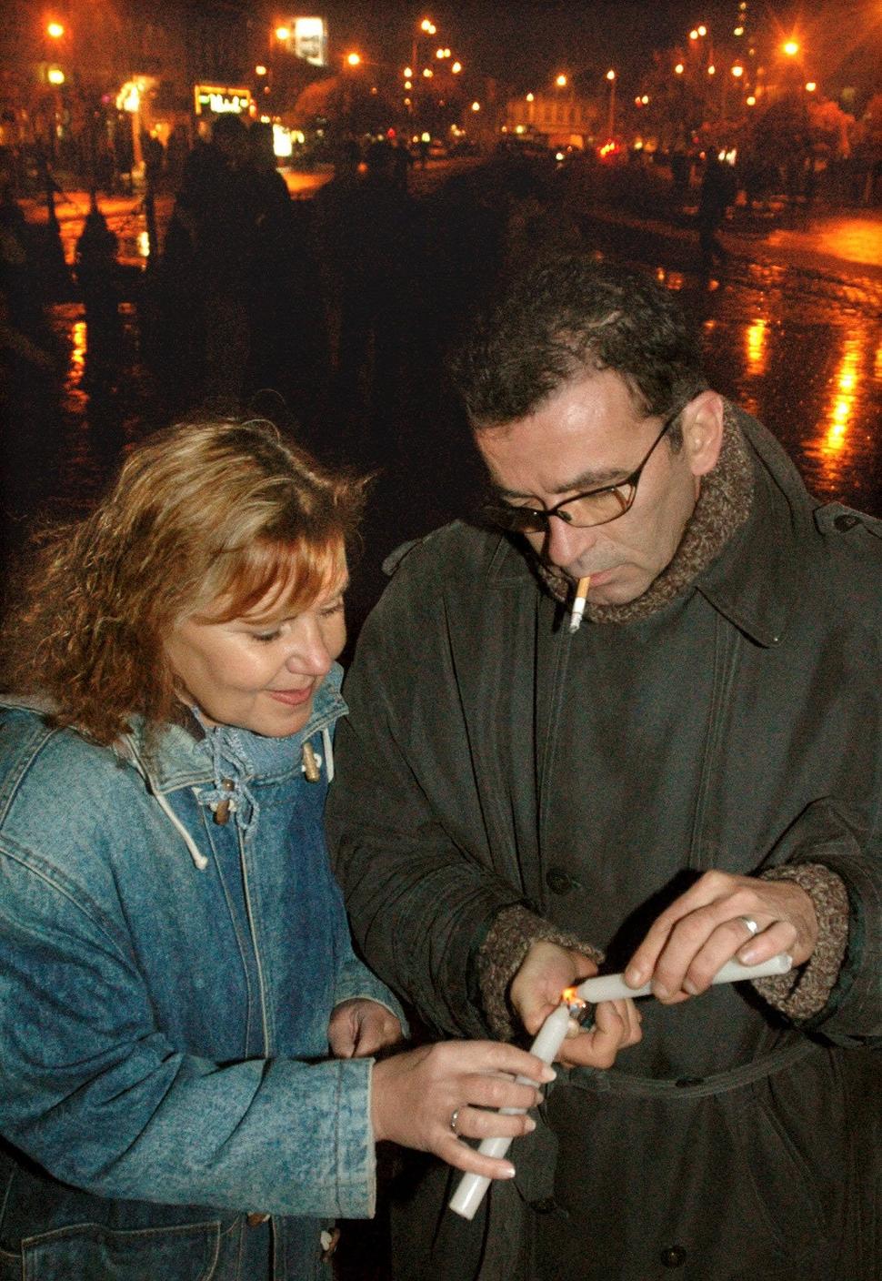Peter Rašev s manželkou Ľubou Blaškovičovou v novembri 2005. Tvorili nerozlučný a extrémne silný tandem.