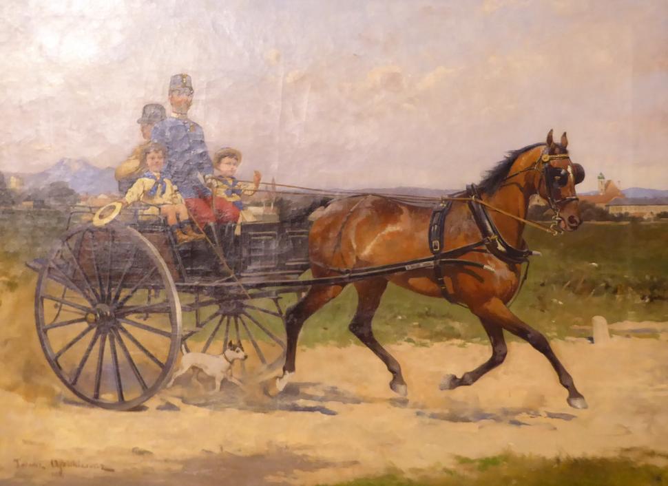3.Dôstojník s deťmi v bričke, 1892 olej plátno, Galéria Bratislava