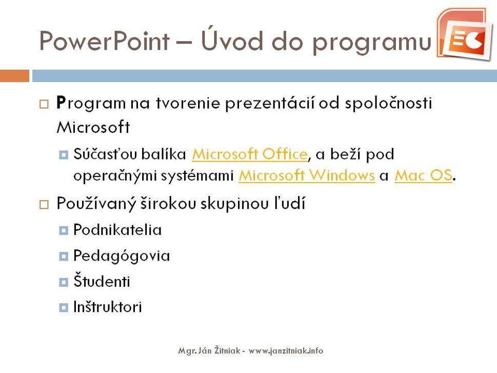 Microsoft PowerPoint - stručný návod - úvod do programu