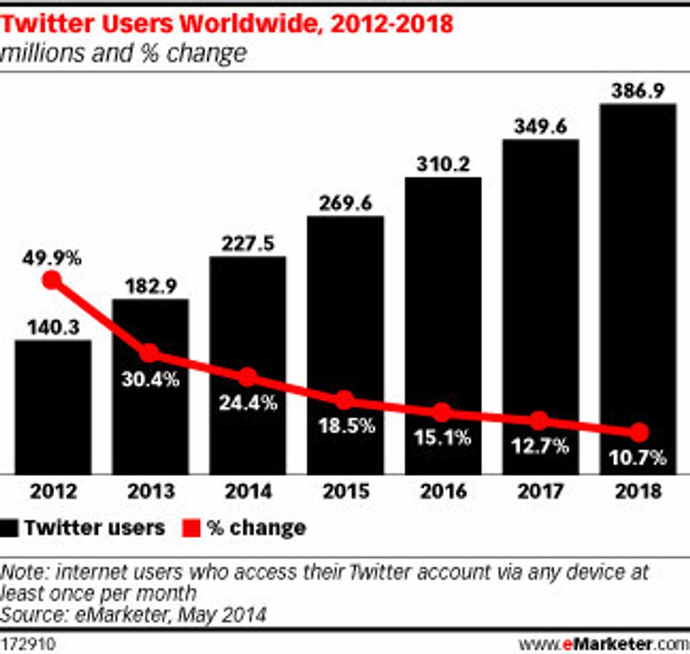 Twitter User Growth Worldwide