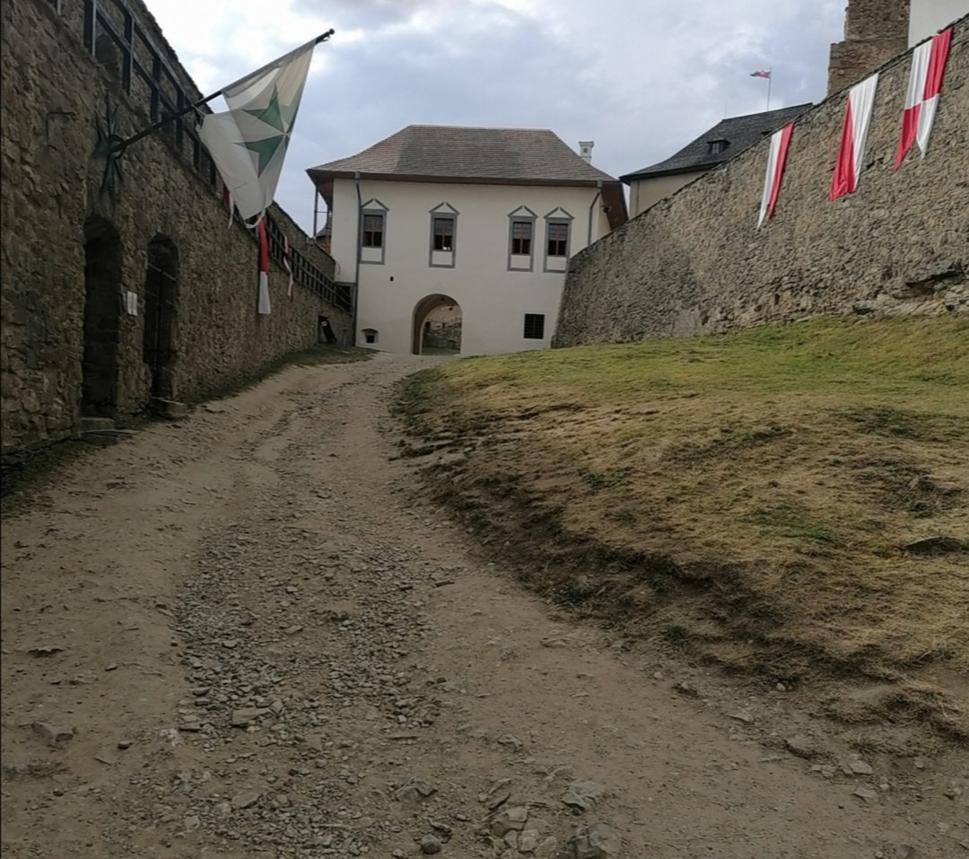 po štrkovej ceste prichádzame k barokovému palácu