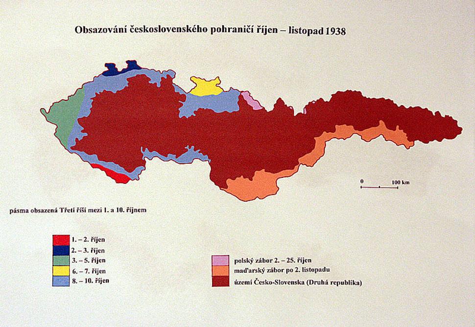 Územné straty Československa po Mníchovskej dohode.
