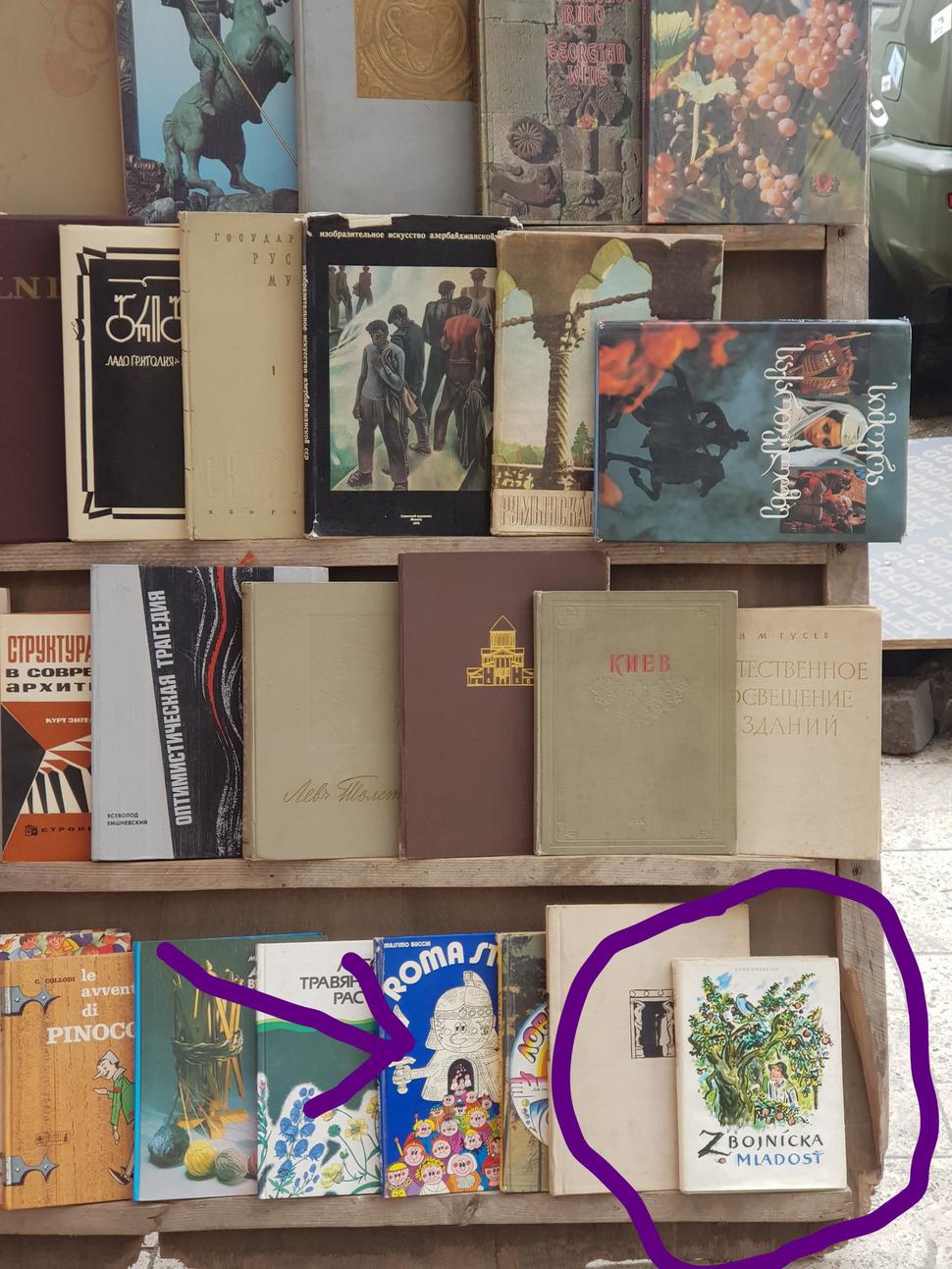 aha, čo sme si kúpili v antikvariáte v Tbilisi