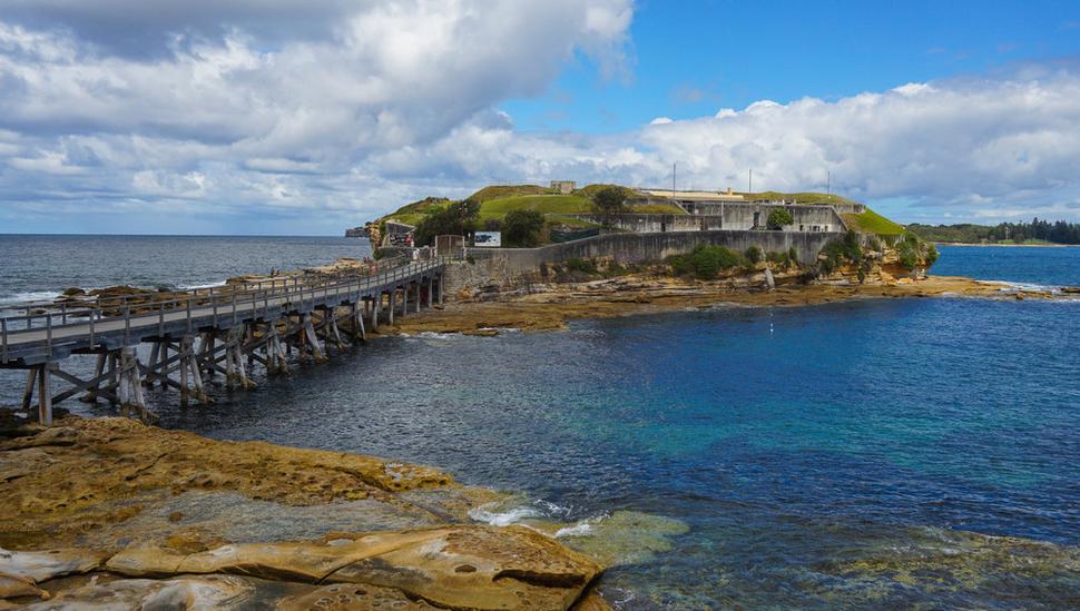 Bare island fort, bývalá vojenská pevnosť.