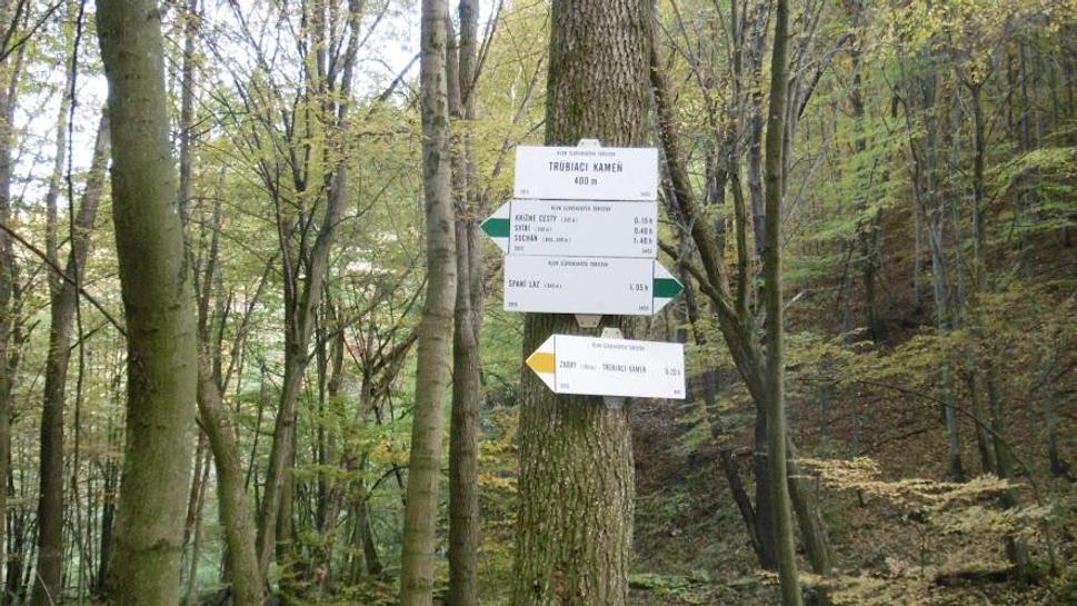 K Trúbiacemu kameňu vedie turistická trasa, označená zelenou turistickou značkou. Trasa začína v obci Sucháň.