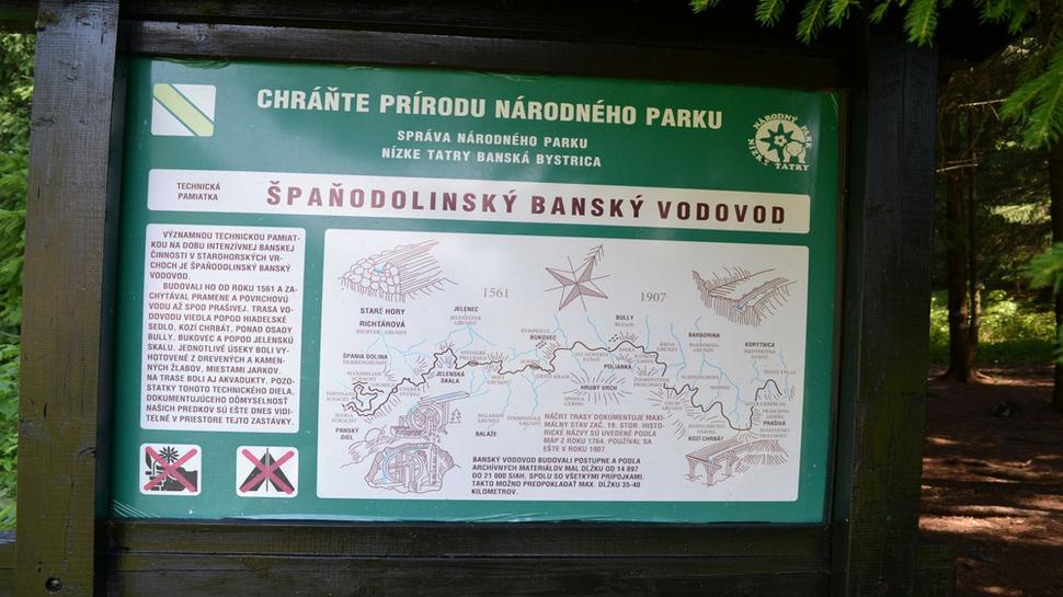 Špaňodolinský banský vodovod,ktorý prepravoval potrebnú vodu na vzdialenosť až 42 km spod Prašivej do Španej doliny a blízkeho okolia.