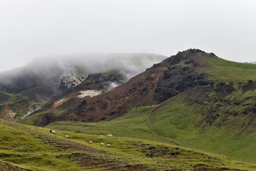 Geotermána zóna nad Hveragerdi