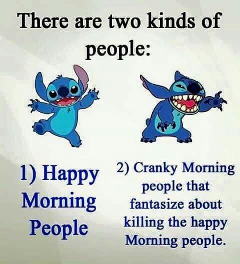 There are two kinds of people in the morning