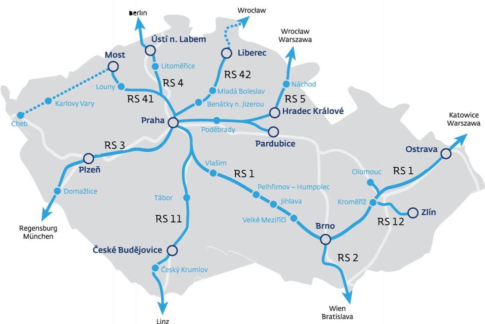 Mapka navrhovaných VRT v Čechách