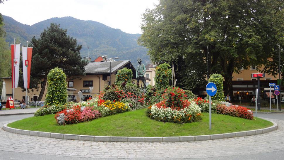 Kruhový objazd v meste Kufstein