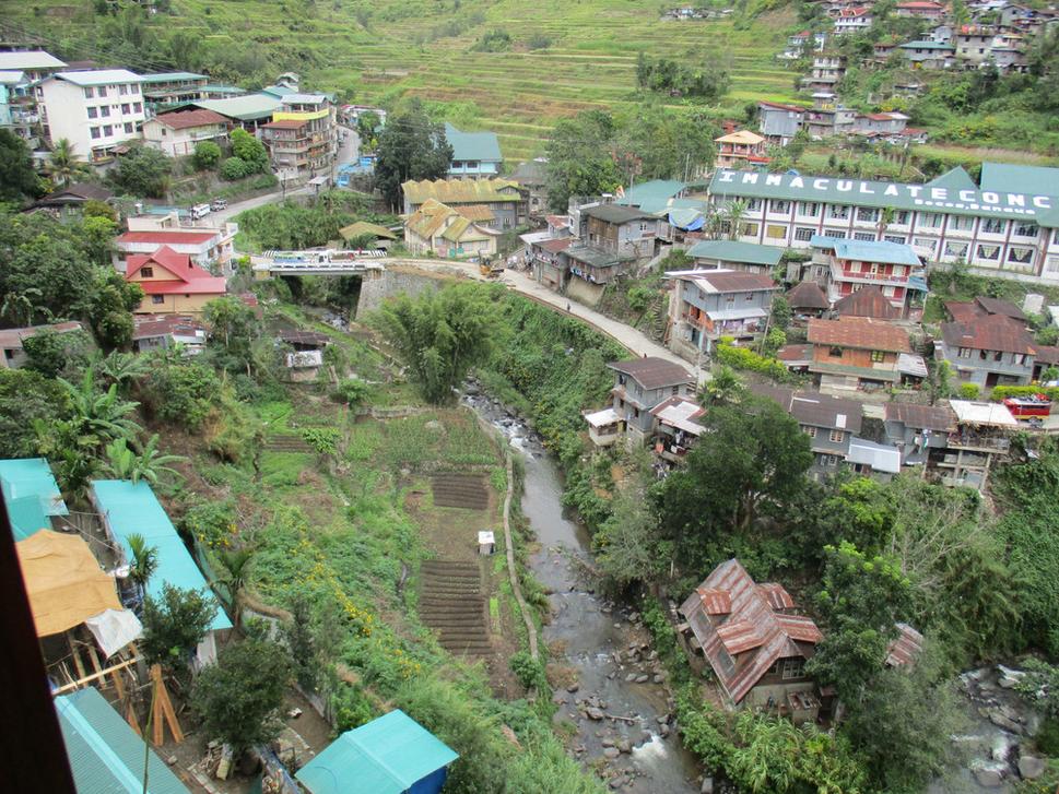 Banaue leží v krásnej horskej oblasti, tu aj výhľad z krčmy má svoje čaro