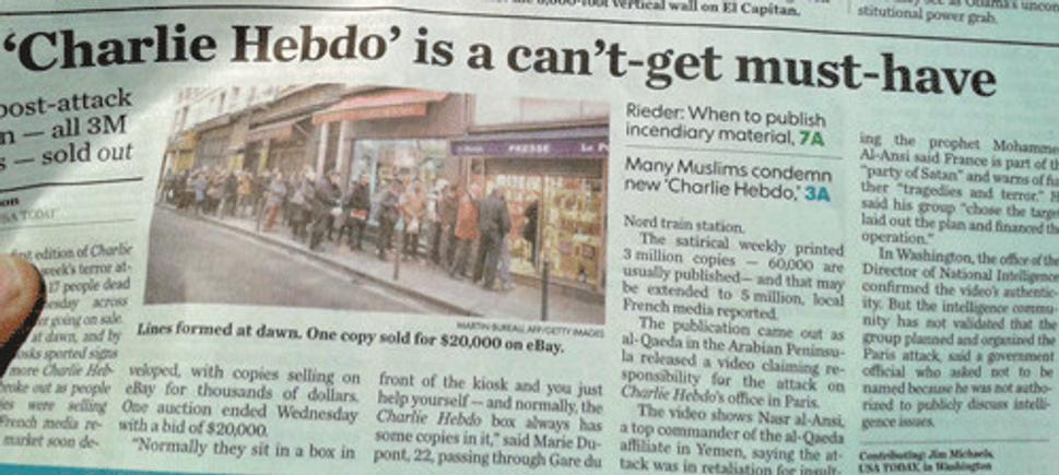 Podobne ako v USA sa Charlie Hebdo vypredal aj v Bratislave.