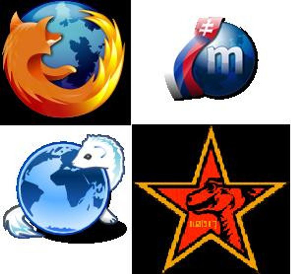 Logo Firefox, Mozilla SK, IceWeasel a Mozilla,