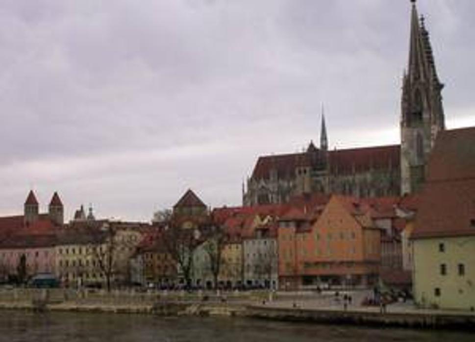 Regensburg - pohľad zo Steinerne Brücke