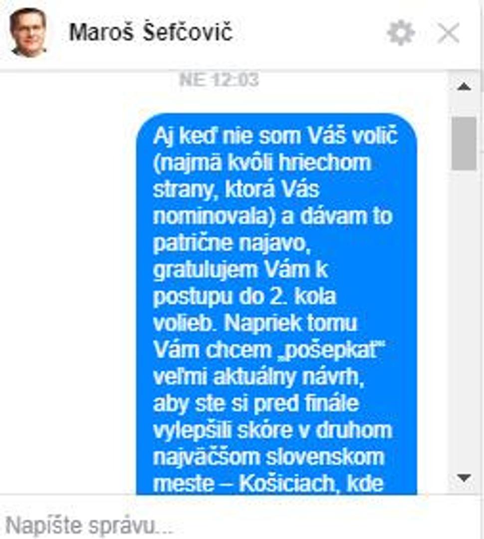 Úvodná časť správy adresovanej Marošovi Šefčovičovi