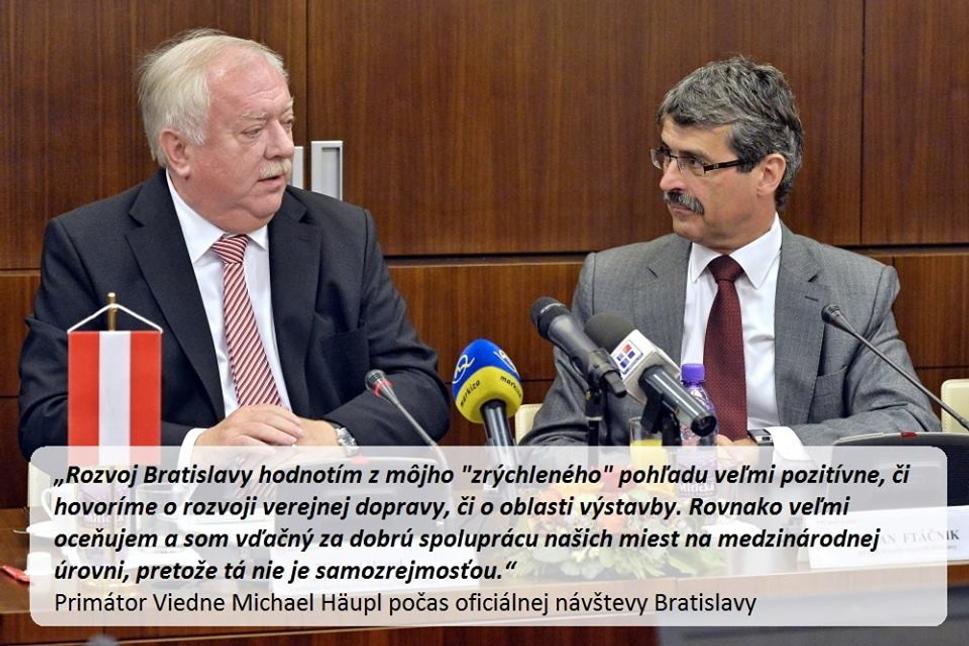 primátor Viedne Michael Häupl na návšteve v Bratislave