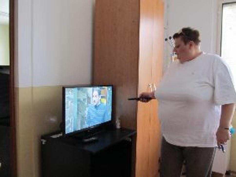 Jana Bošiaková aj klienti zariadenia sa televízoru potešili.