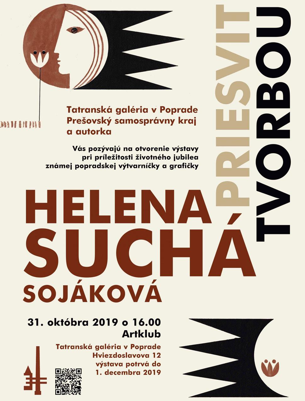 • Plagát na výstavu Helena Suchá - Sojáková: Priesvit tvorbou. •