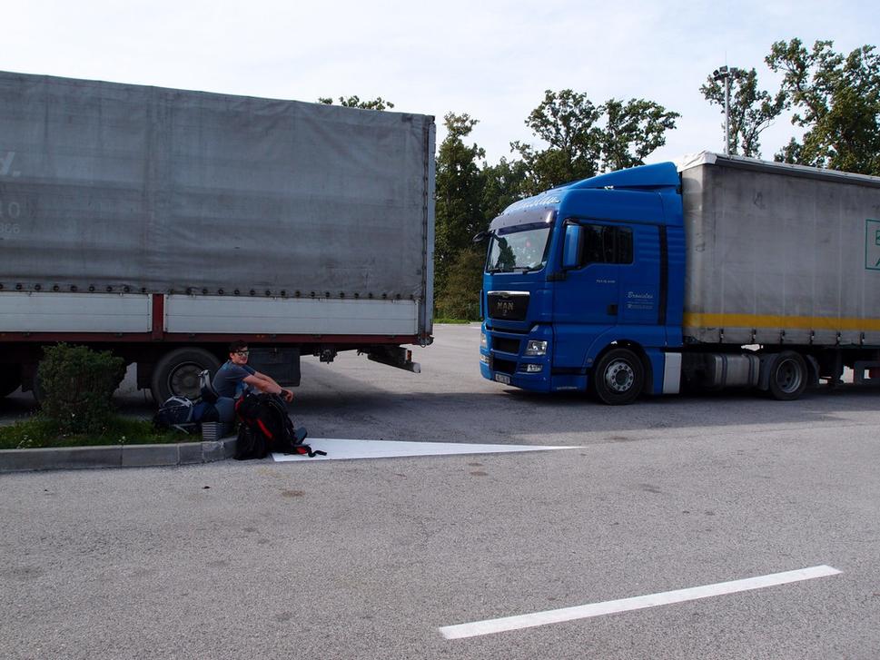 Kamión, ktorý nás odviezol k Jadranskému moru, Karlovač