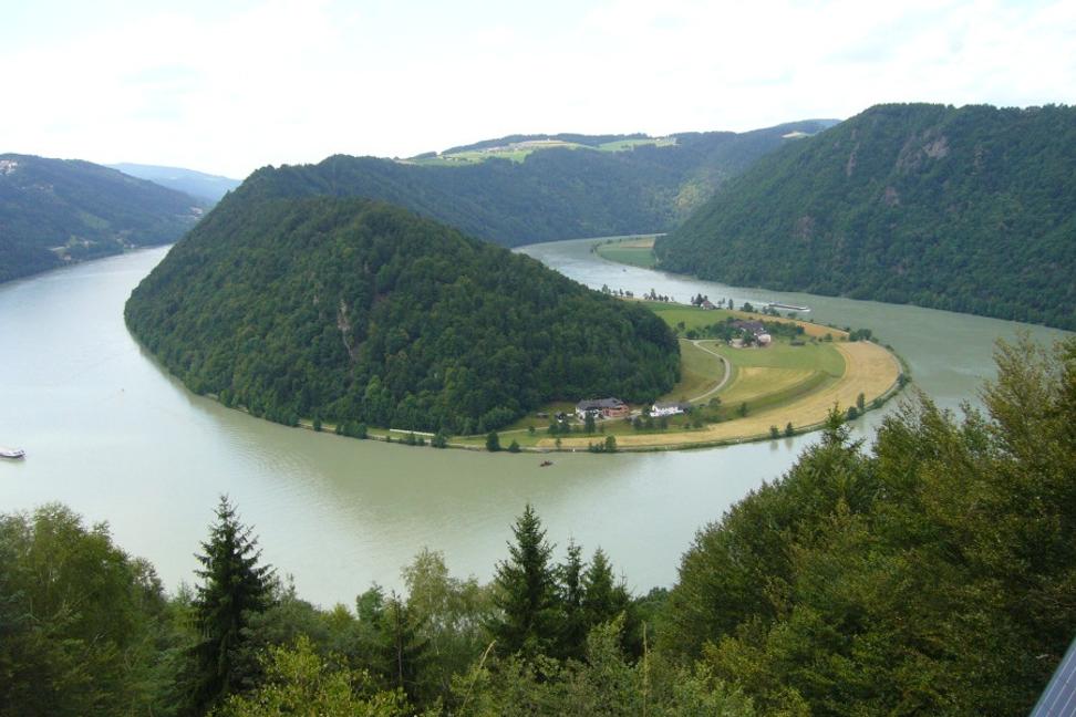 Schlögen. Najkrajší výhľad na Dunaj