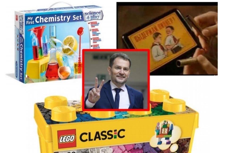 Tri hračky našeho Igorka. Malý atómový chemik, Vyderžáj pianér a Lego. Teda MegaLego.