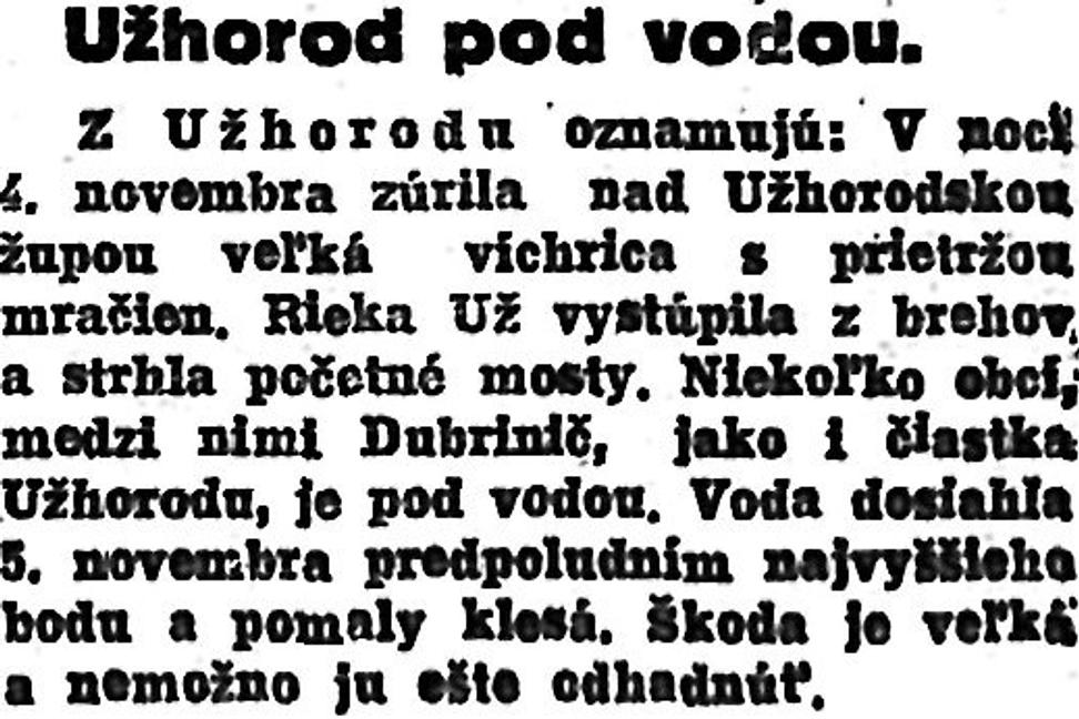 Zaujímavosti zo storočných novín (4. - 10.11.1922)