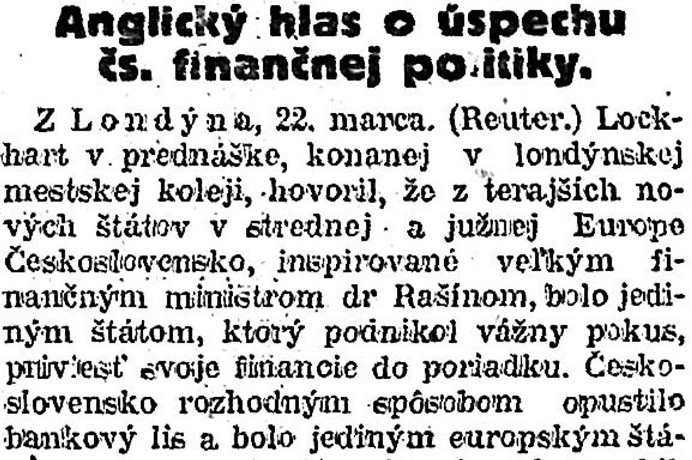 Zaujímavosti zo storočných novín (24. - 30.3.1923)