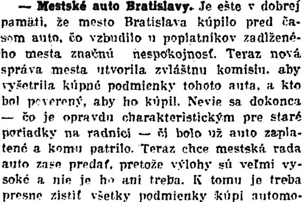 Zaujímavosti zo storočných novín (23. - 29.6.1923)
