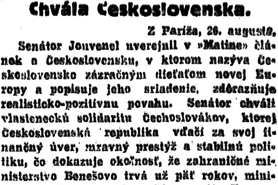 Zaujímavosti zo storočných novín (25. - 31.8.1923)
