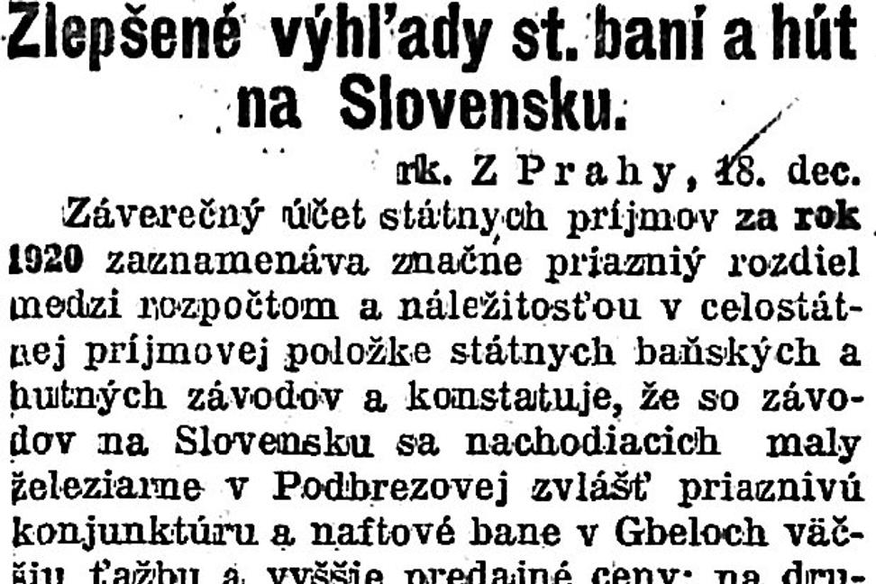 Zaujímavosti zo storočných novín (15. - 21.12.1923)