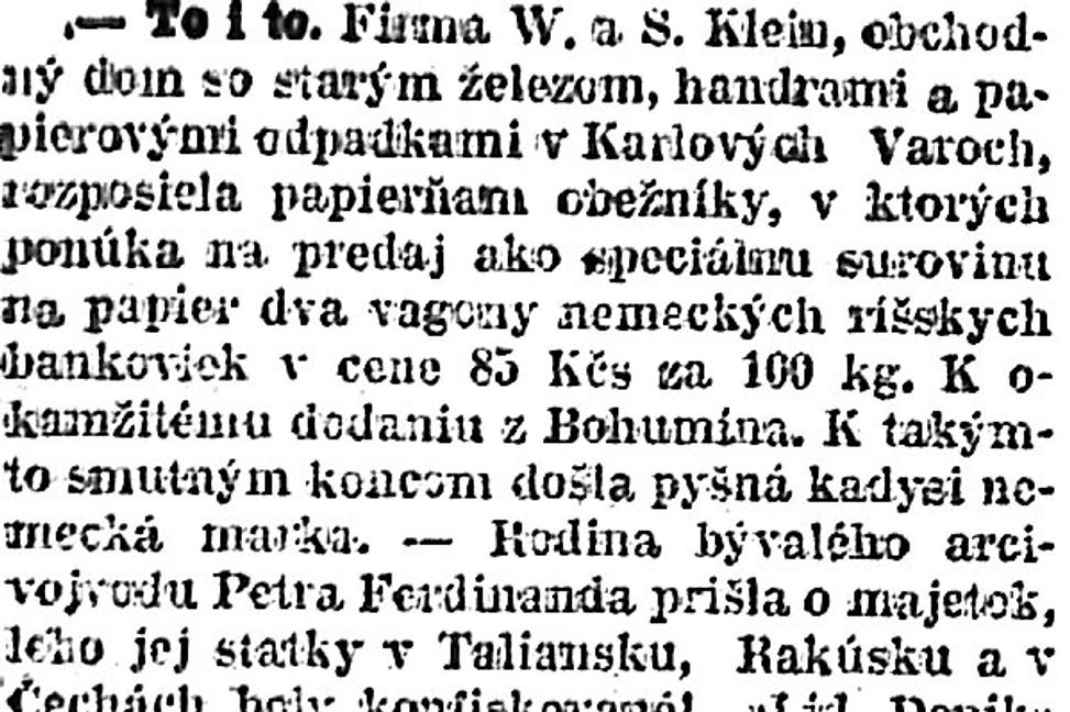 Zaujímavosti zo storočných novín (29.12.1923 - 4.1.1924)
