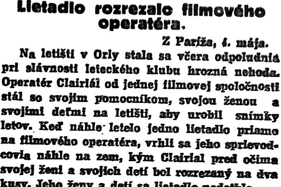 Zaujímavosti zo storočných novín (2. - 8.5.1925)